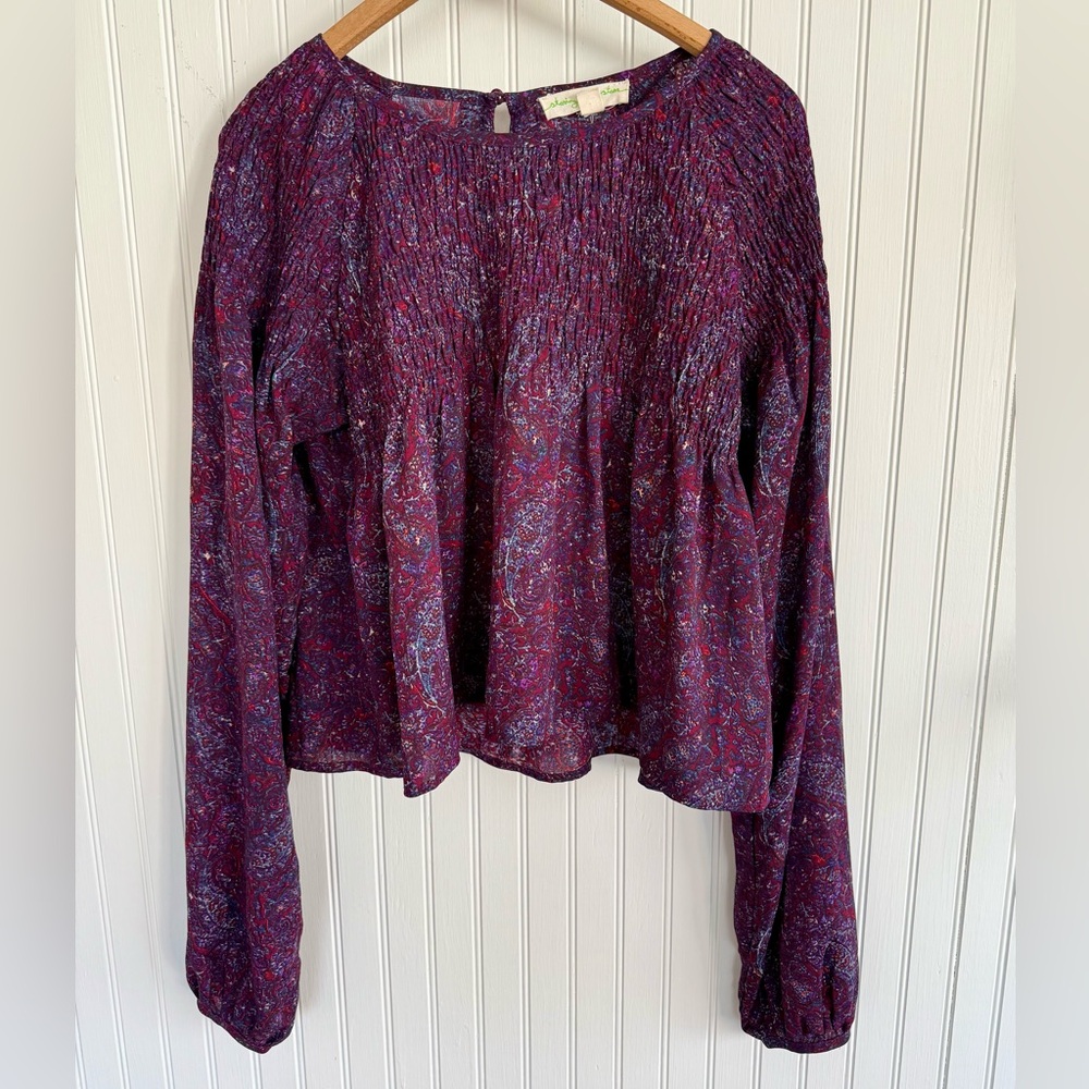 Staring at Stars Bohemian Top Size M Purple Paisley Pattern